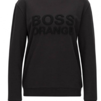 BOSS ORANGE Sweatshirt aus Baumwolle mit Logo-Stickerei Talogo Farbe schwarz 001 S