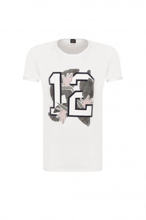 BOSS Relaxed-Fit T-Shirt Tarit 5 aus Baumwoll-Jersey mit Grafik-Print weiss 101 BOSS Relaxed-Fit T-Shirt Tarit 5 aus Baumwoll-Jersey mit Grafik-Print weiss 101 M