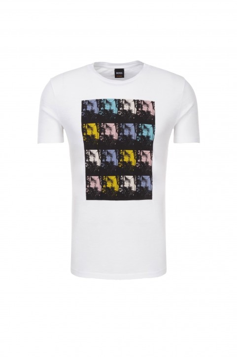 BOSS Regular-Fit T-Shirt Tarjo 2 aus Baumwoll-Jersey mit Palmen-Print weiss 100 BOSS Regular-Fit T-Shirt Tarjo 2 aus Baumwoll-Jersey mit Palmen-Print weiss 100 M