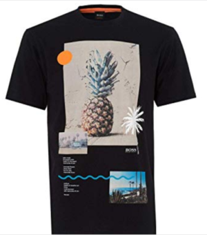 BOSS Relaxed-Fit T-Shirt TEECHER 3 aus Baumwolle mit Grafik-Print schwarz