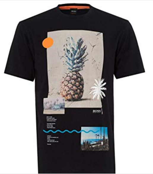 BOSS Relaxed-Fit T-Shirt TEECHER 3 aus Baumwolle mit Grafik-Print schwarz BOSS Relaxed-Fit T-Shirt TEECHER 3 aus Baumwolle mit Grafik-Print schwarz