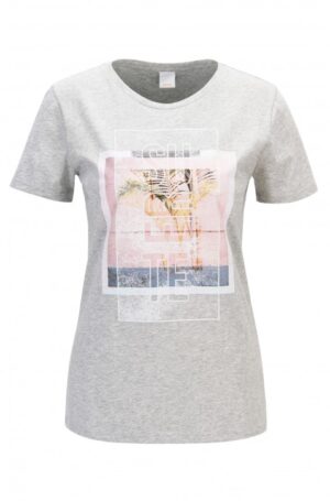 BOSS T-Shirt Tepicture aus gewaschenem Baumwoll-Jersey mit Grafik-Print grau 040 XS