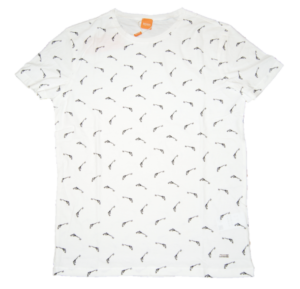 BOSS ORANGE TEE SHIRT THIEN FARBE WOLLWEISS 101 GEMUSTERT S