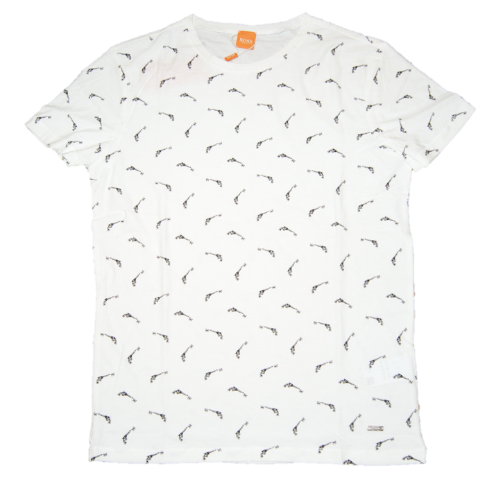 BOSS ORANGE TEE SHIRT THIEN FARBE WOLLWEISS 101 BOSS ORANGE TEE SHIRT THIEN FARBE WOLLWEISS 101 GEMUSTERT S