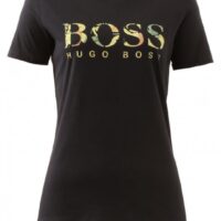 BOSS ORANGE T-Shirt TIBOSS aus gewaschenem Baumwoll-Jersey mit Logo-Print dunkelblau 408 XS