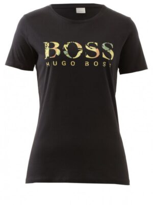 BOSS ORANGE T-Shirt TIBOSS aus gewaschenem Baumwoll-Jersey mit Logo-Print dunkelblau 408 XS