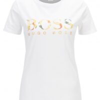 BOSS ORANGE T-Shirt TIBOSS aus gewaschenem Baumwoll-Jersey mit Logo-Print Farbe weiss 001 XS