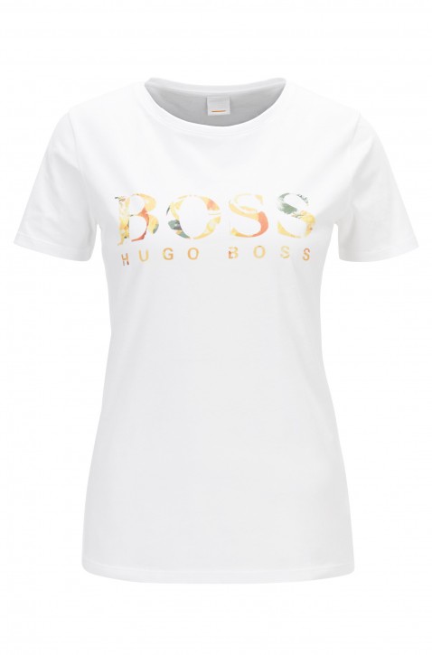 BOSS ORANGE T-Shirt TIBOSS aus gewaschenem Baumwoll-Jersey mit Logo-Print Farbe weiss 001 BOSS ORANGE T-Shirt TIBOSS aus gewaschenem Baumwoll-Jersey mit Logo-Print Farbe weiss 001 XS