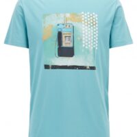 BOSS Regular-Fit T-Shirt Timen 1 aus Pima-Baumwolle mit Print türkis 443 BOSS Regular-Fit T-Shirt Timen 1 aus Pima-Baumwolle mit Print türkis 443 M