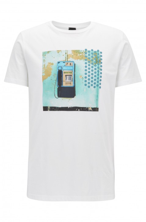 BOSS Regular-Fit T-Shirt Timen 1 aus Pima-Baumwolle mit Print weiss 100 BOSS Regular-Fit T-Shirt Timen 1 aus Pima-Baumwolle mit Print weiss 100 M