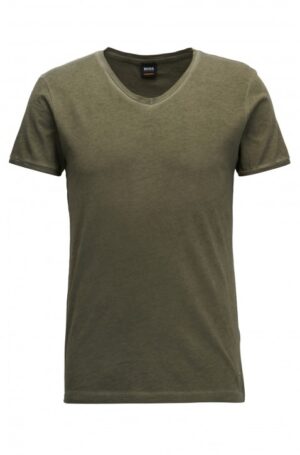 BOSS ORANGE TRACE Regular-Fit T-Shirt aus Baumwolle mit V-Ausschnitt dunkelgrün 302 S