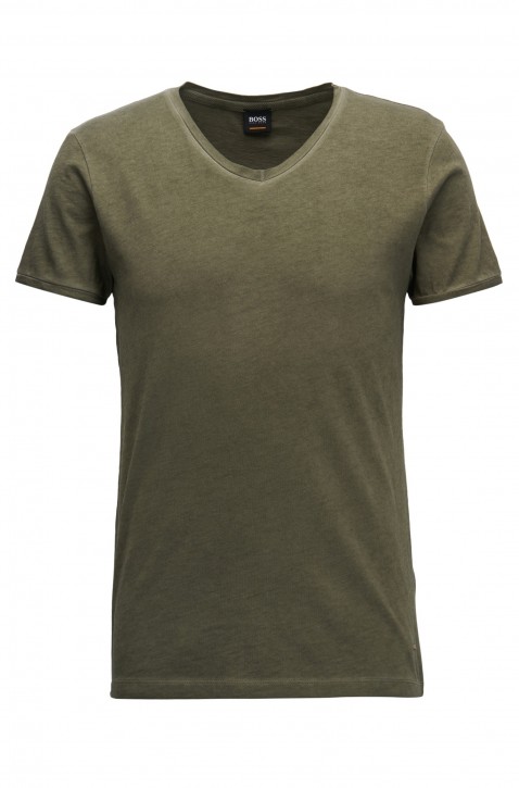BOSS ORANGE TRACE Regular-Fit T-Shirt aus Baumwolle mit V-Ausschnitt dunkelgrün 302 BOSS ORANGE TRACE Regular-Fit T-Shirt aus Baumwolle mit V-Ausschnitt dunkelgrün 302 S