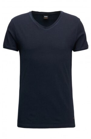 BOSS ORANGE TRACE Regular-Fit T-Shirt aus Baumwolle mit V-Ausschnitt dunkelblau 404 S