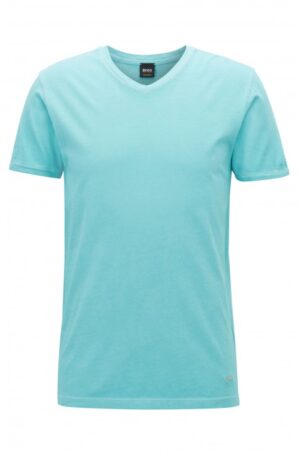 BOSS ORANGE TRACE Regular-Fit T-Shirt aus Baumwolle mit V-Ausschnitt türkis 442 S