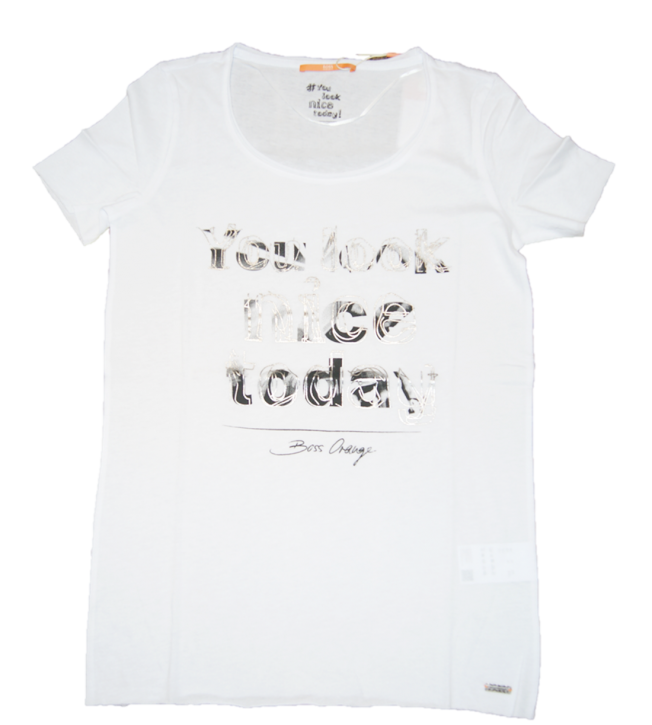 BOSS ORANGE T-SHIRT TASENSATION FARBE WEISS 100 BOSS ORANGE T-SHIRT TASENSATION FARBE WEISS 100 XS