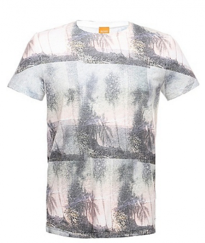 BOSS ORANGE TEE SHIRT TULIPO FARBE WHITE 100 GEMUSTERT S