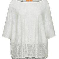 BOSS ORANGE OVERSIZE PULLI WALERIANNA IM PONCHO STIL FARBE WHITE 100 S