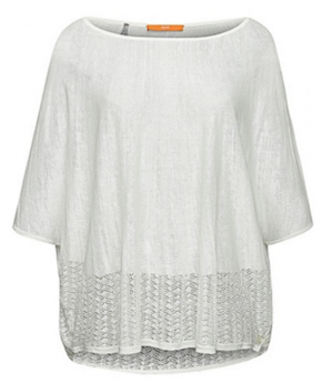 BOSS ORANGE OVERSIZE PULLI WALERIANNA IM PONCHO STIL FARBE WHITE 100 S