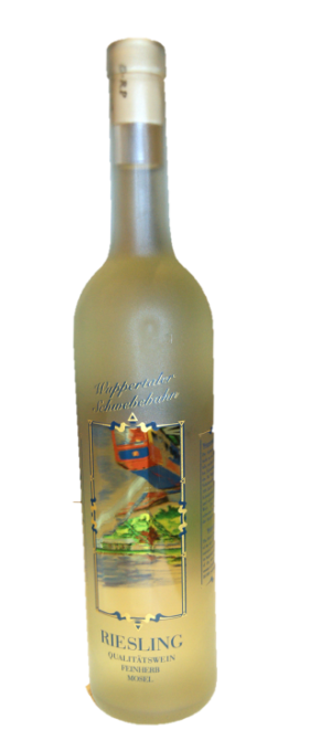 WUPPERTALER Schwebebahn Sammelflasche Riesling Wein Hergestellt Bernkastel Kues 750 mle
