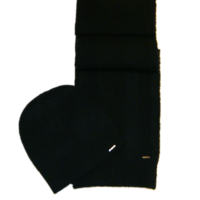 HUGO SET SCHAL/MÜTZE FARBE SCHWARZ 001 HUGO SET SCHAL/MÜTZE FARBE SCHWARZ 001