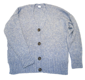 HUGO BOSS Oversized Strickjacke IZZULA aus Baumwoll /Alpaka Mix hellblau 460