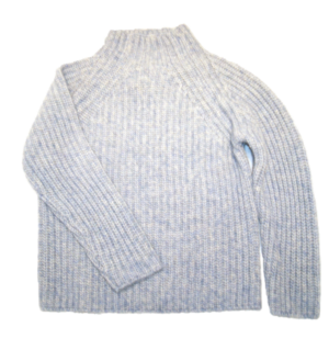 HUGO BOSS Grobstrick Pullover IZZATTA mit Trichterkragen hellblau 460