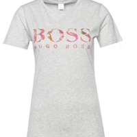 BOSS ORANGE T-Shirt TIBOSS aus gewaschenem Baumwoll-Jersey mit Logo-Print Farbe grey 041