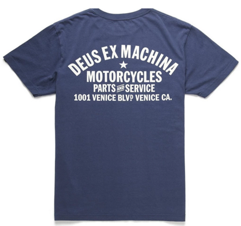 DEUS EX MACHINA T-Shirt VENICE ADDRESS mit Duck vorne und hinten Farbe dunkelblau DEUS EX MACHINA T-Shirt VENICE ADDRESS mit Duck vorne und hinten Farbe dunkelblau