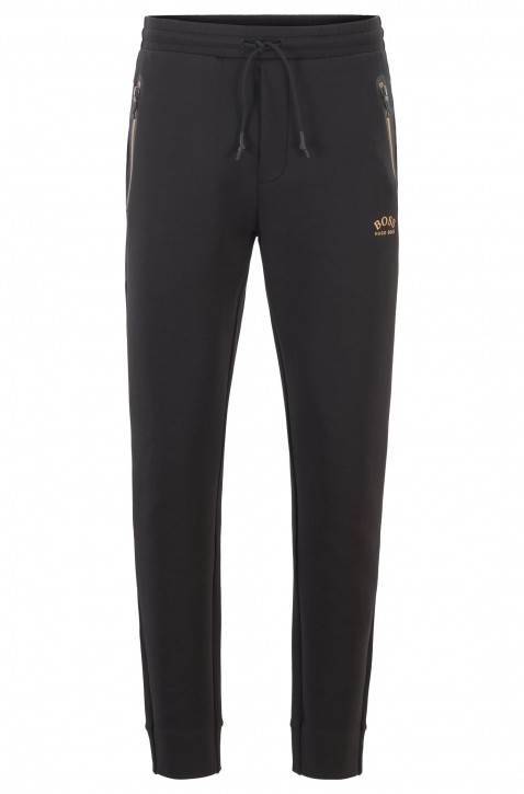BOSS Regular-Fit Jogginghose HALBOA mit halben Bündchen und geschwungenem Logo schwarz BOSS Regular-Fit Jogginghose HALBOA mit halben Bündchen und geschwungenem Logo schwarz
