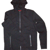 HUGO  Kapuzenjacke DURAT aus French Terry mit Biker Details schwarz 001 HUGO  Kapuzenjacke DURAT aus French Terry mit Biker Details schwarz 001