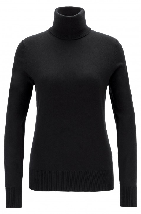 BOSS Rollkragen Pullover IDDINIAS aus Baumwoll-Mix mit Seide und Kaschmir schwarz BOSS Rollkragen Pullover IDDINIAS aus Baumwoll-Mix mit Seide und Kaschmir schwarz