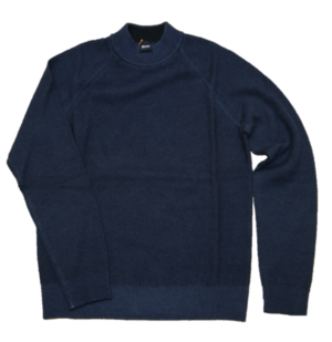 HUGO BOSS Schurwoll Pullover KARQUO mit Stehkragen Farbe dunkelblau 404
