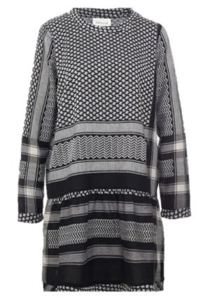 CECILIE COPENHAGEN Kleid DRESS 2,O, mit Langen Ärmeln in Kufiaymuster schwarz 150