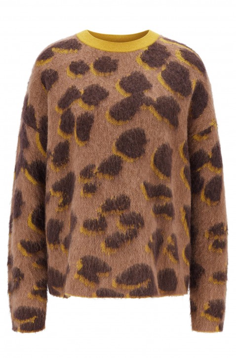 HUGO BOSS Pullover INDIANIS aus Jacquard mit Leopardenmuster 963 HUGO BOSS Pullover INDIANIS aus Jacquard mit Leopardenmuster 963