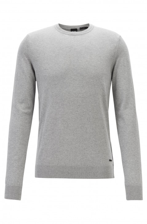 HUGO BOSS Pullover KUASIVOS aus Baumwolle mit Kaschmir Farbe hellgrau 064 HUGO BOSS Pullover KUASIVOS aus Baumwolle mit Kaschmir Farbe hellgrau 064