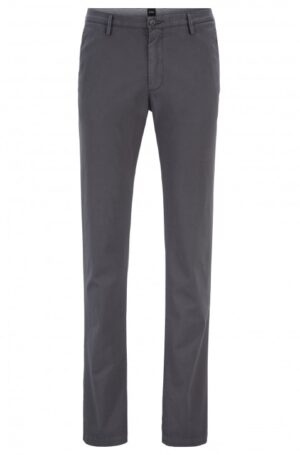 HUGO BOSS Slim-Fit Chino RICE3-D aus elastischer Baumwoll-Gabardine grau 022