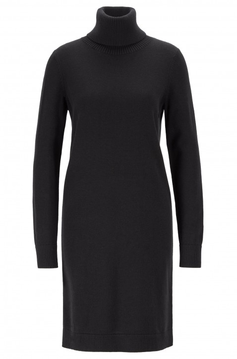 BOSS Pulloverkleid WABELLETTA aus Baumwoll-Schurwoll-Mix mit Rollkragen schwarz BOSS Pulloverkleid WABELLETTA aus Baumwoll-Schurwoll-Mix mit Rollkragen schwarz