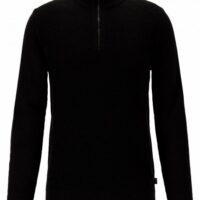 BOSS Pullover BIZZINO aus Schurwolle mit Troyerkragen schwarz 001 BOSS Pullover BIZZINO aus Schurwolle mit Troyerkragen schwarz 001