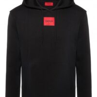HUGO Kapuzen-Sweatshirt DARATSCHI aus Interlock-Baumwolle schwarz