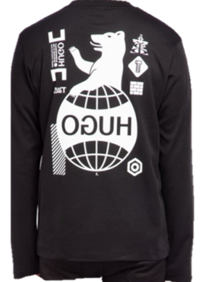 HUGO Longsleeve DYDERABAD aus Baumwolle mit Artwork Print 001