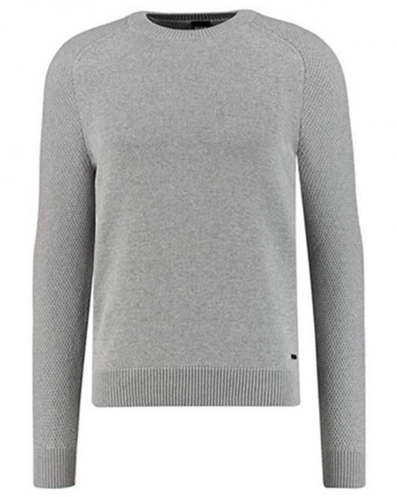 HUGO BOSS Pullover KAMISCOS mit moderem Strickmuster Farbe grau 041 HUGO BOSS Pullover KAMISCOS mit moderem Strickmuster Farbe grau 041