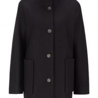 BOSS Regular-Fit Mantel OKTOBER aus gekochter Schurwolle schwarz BOSS Regular-Fit Mantel OKTOBER aus gekochter Schurwolle schwarz