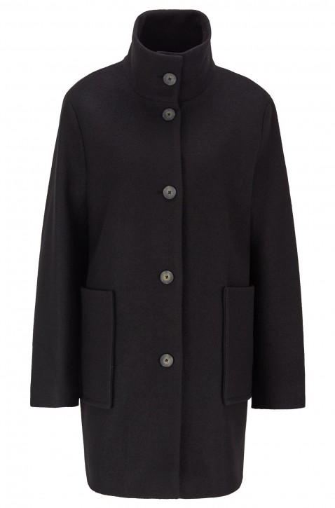 BOSS Regular-Fit Mantel OKTOBER aus gekochter Schurwolle schwarz BOSS Regular-Fit Mantel OKTOBER aus gekochter Schurwolle schwarz