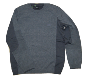 BOSS Pullover RISAS mit aufwendiger Strickkombination Farbe grau 031