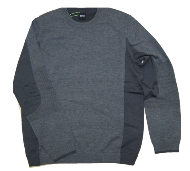 BOSS Pullover RISAS mit aufwendiger Strickkombination Farbe grau 031 BOSS Pullover RISAS mit aufwendiger Strickkombination Farbe grau 031