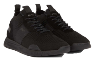 BOSS Sneakers TITANIUM_RUNN_KNST aus Nappa- und Nubukleder mit Monogramm-Motiv