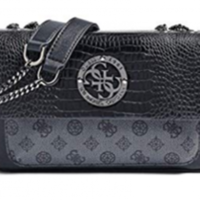 GUESS Damen Convertible Flap Magnolia Wendbare Crossbody-Tasche mit Klappverschluss schwarz GUESS Damen Convertible Flap Magnolia Wendbare Crossbody-Tasche mit Klappverschluss schwarz
