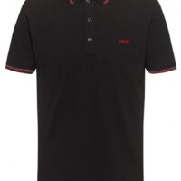 HUGO HUGO Poloshirt Dinoso202 aus Stretch-Baumwolle mit Streifen-Einfassung  schwarz 001