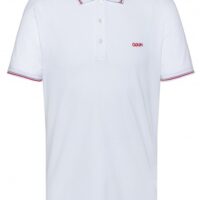 HUGO Poloshirt Dinoso202 aus Stretch-Baumwolle mit Streifen-Einfassung weiss 100