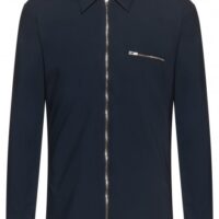 HUGO Extra Slim-Fit Hemd ELMEROS aus Stretch-Baumwolle mit Reißverschluss schwarz 001